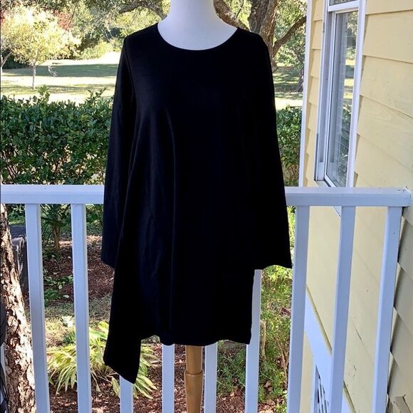 Bryn Walker Nada Asymmetrical Black Tunic - Picture 2 of 7